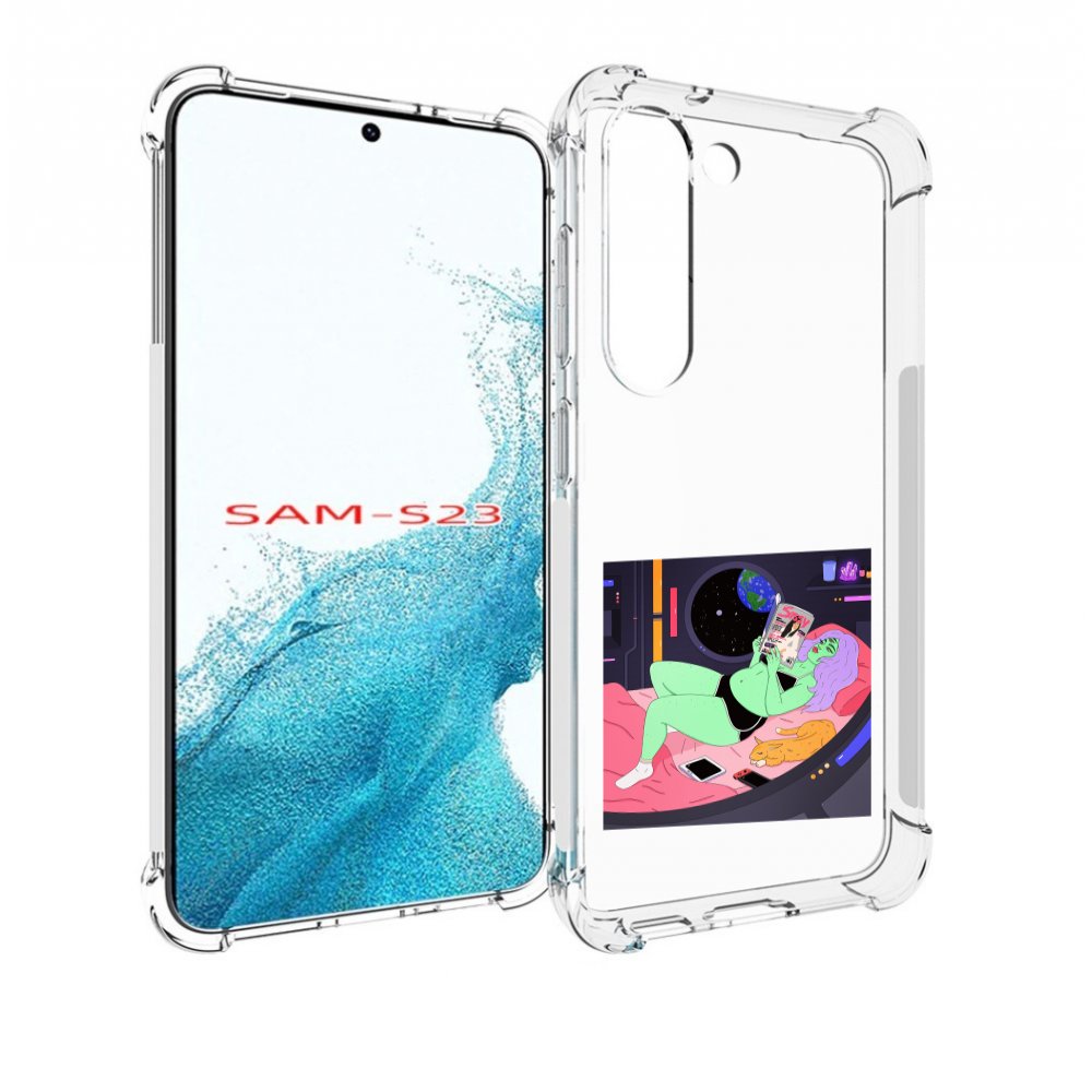 

Чехол MyPads трехглазая девушка зеленая для Samsung Galaxy S23, Прозрачный, Tocco