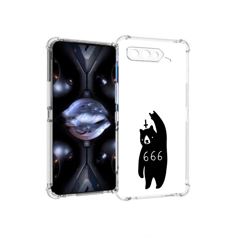 

Чехол MyPads Tocco для Asus ROG Phone 5 Pro медведь 666, Прозрачный, Tocco