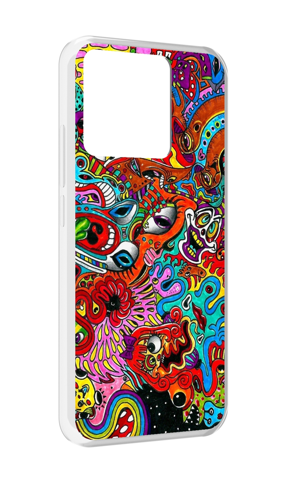 

Чехол MyPads Tocco для Xiaomi Redmi 10A разные абстракции яркие, Прозрачный, Tocco