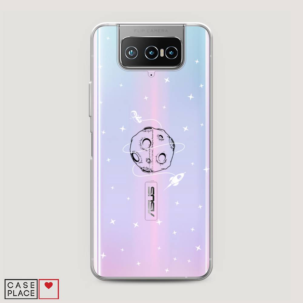 

Чехол на Asus Zenfone 7 "Полет вокруг луны", Белый;серый;черный, 44050-2