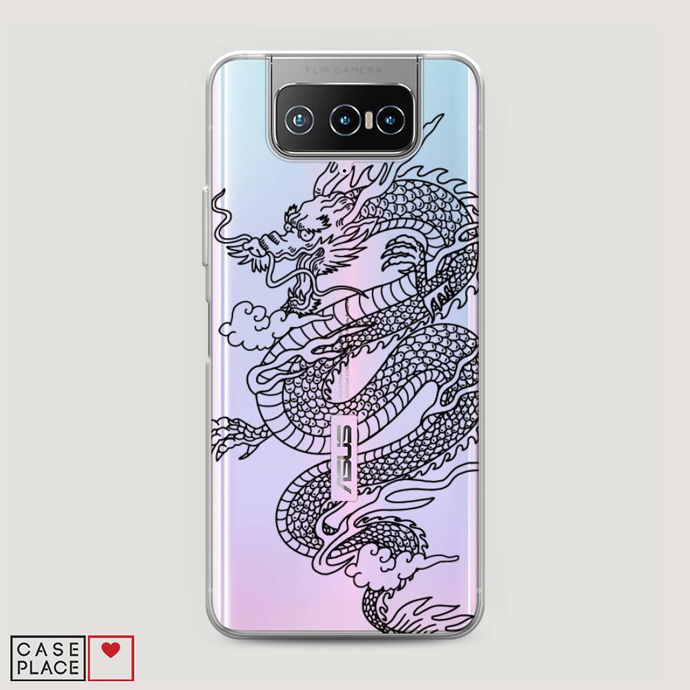 

Чехол на Asus Zenfone 7 "Большой китайский дракон", Черный;серый, 44050-1