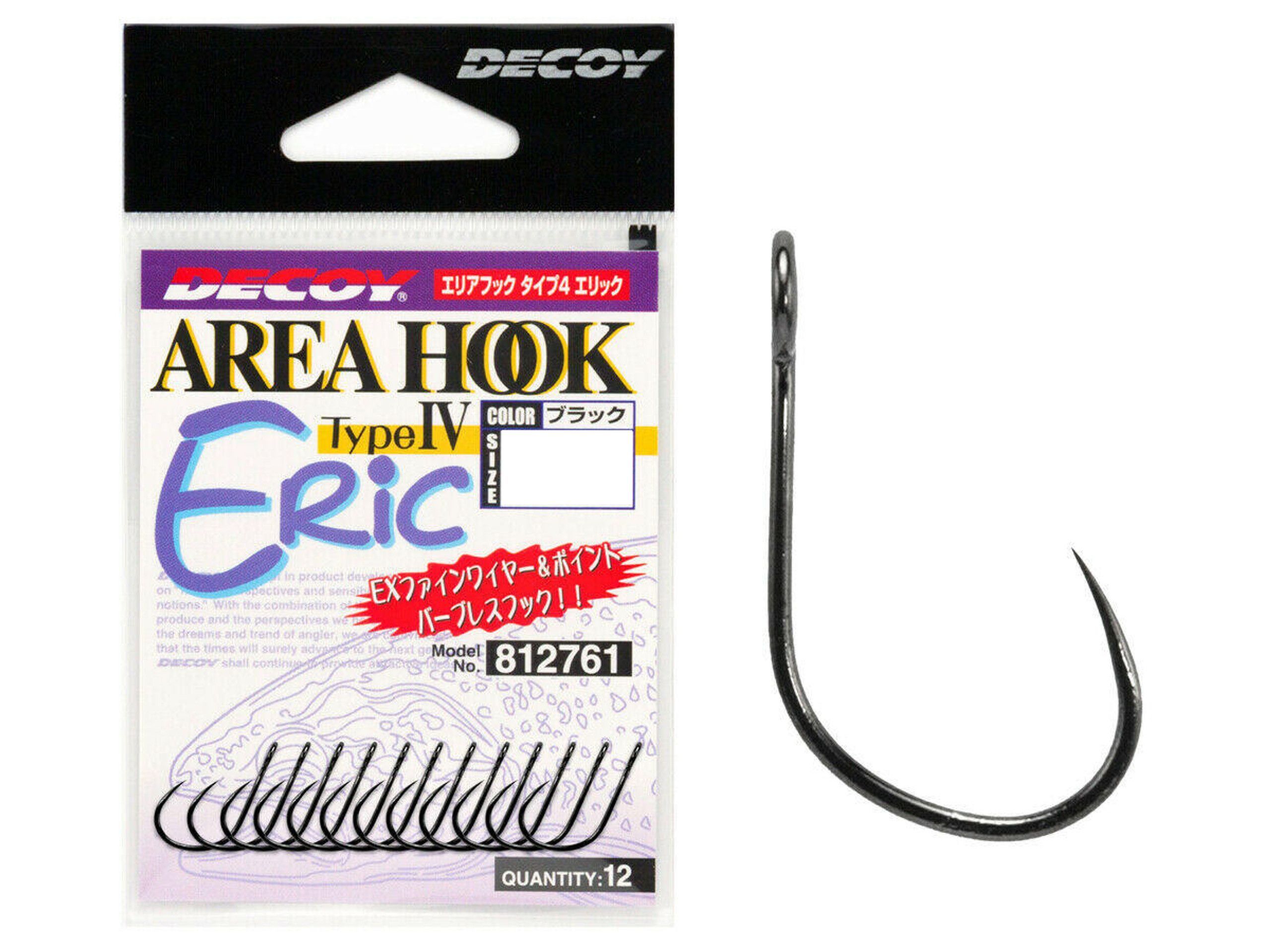 

Крючок Decoy Area Hook IV Eric #04 (12шт), Черный, Area Hook IV Eric