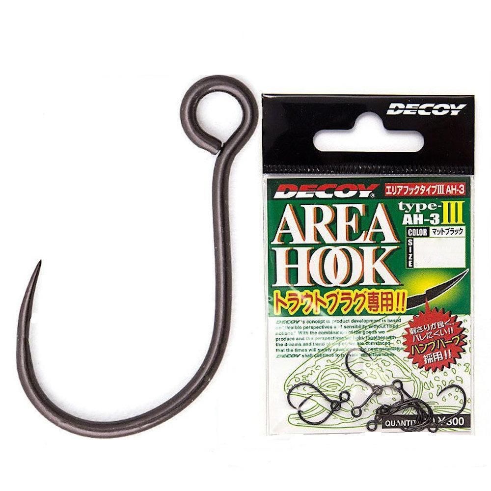 

Крючок Decoy Area Hook AH-3 Type III MAT BLACK #12 (8 шт.), Черный, Area Hook AH-3 Type III