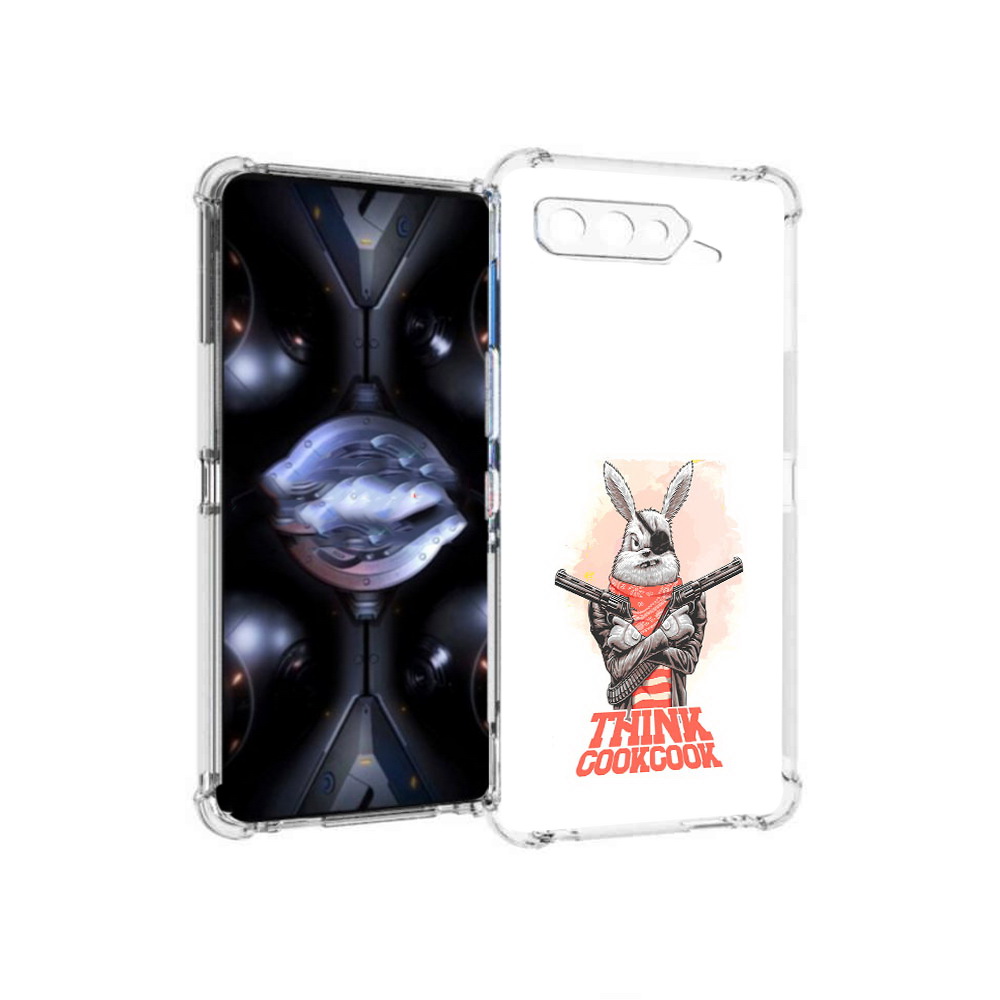 

Чехол MyPads Tocco для Asus ROG Phone 5 Pro кролик пират, Прозрачный, Tocco