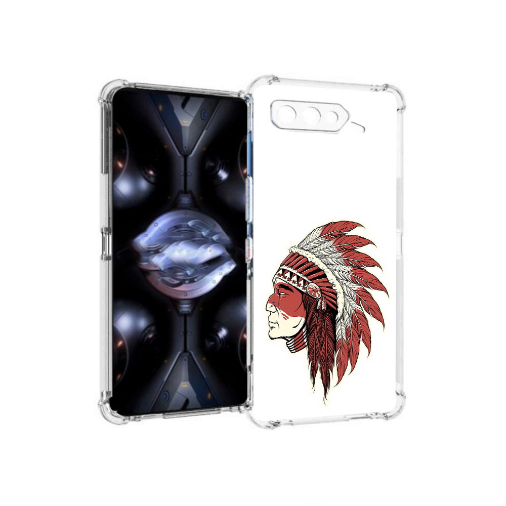 

Чехол MyPads Tocco для Asus ROG Phone 5 Pro красный индеец, Прозрачный, Tocco