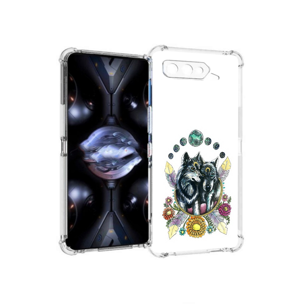 

Чехол MyPads Tocco для Asus ROG Phone 5 Pro красивые волки абстракция, Прозрачный, Tocco