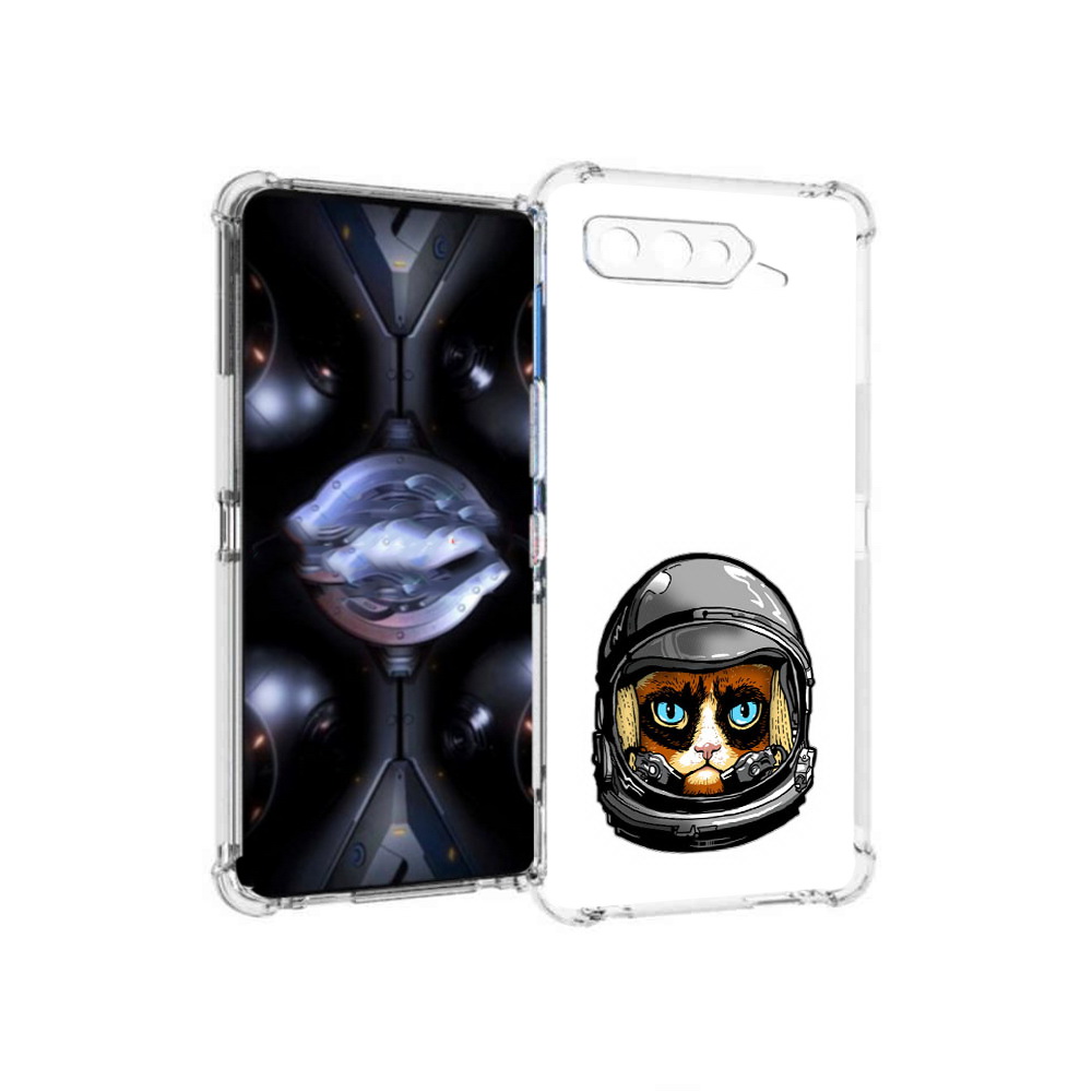 

Чехол MyPads Tocco для Asus ROG Phone 5 Pro кот космонавт, Прозрачный, Tocco