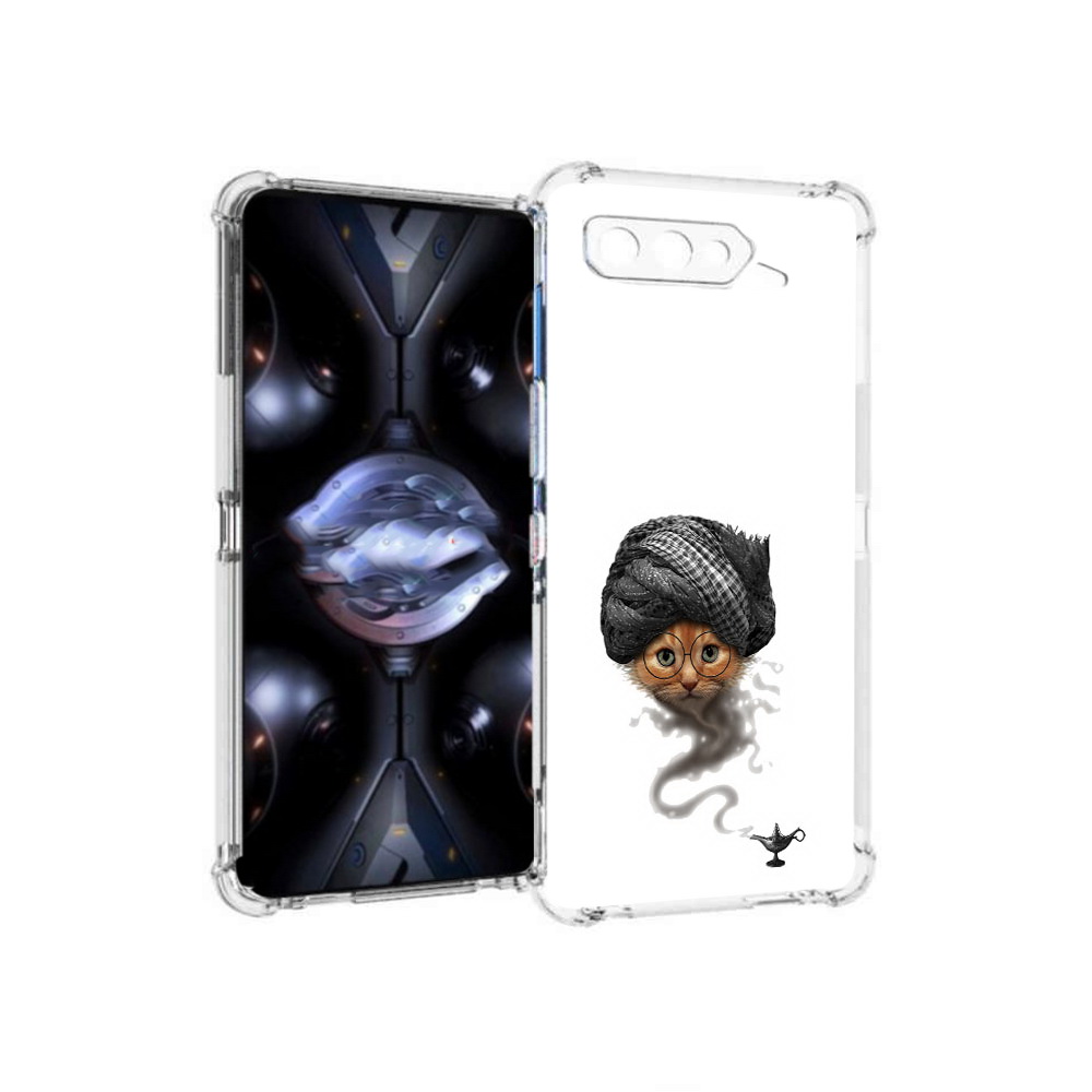 

Чехол MyPads Tocco для Asus ROG Phone 5 Pro кот джин, Прозрачный, Tocco