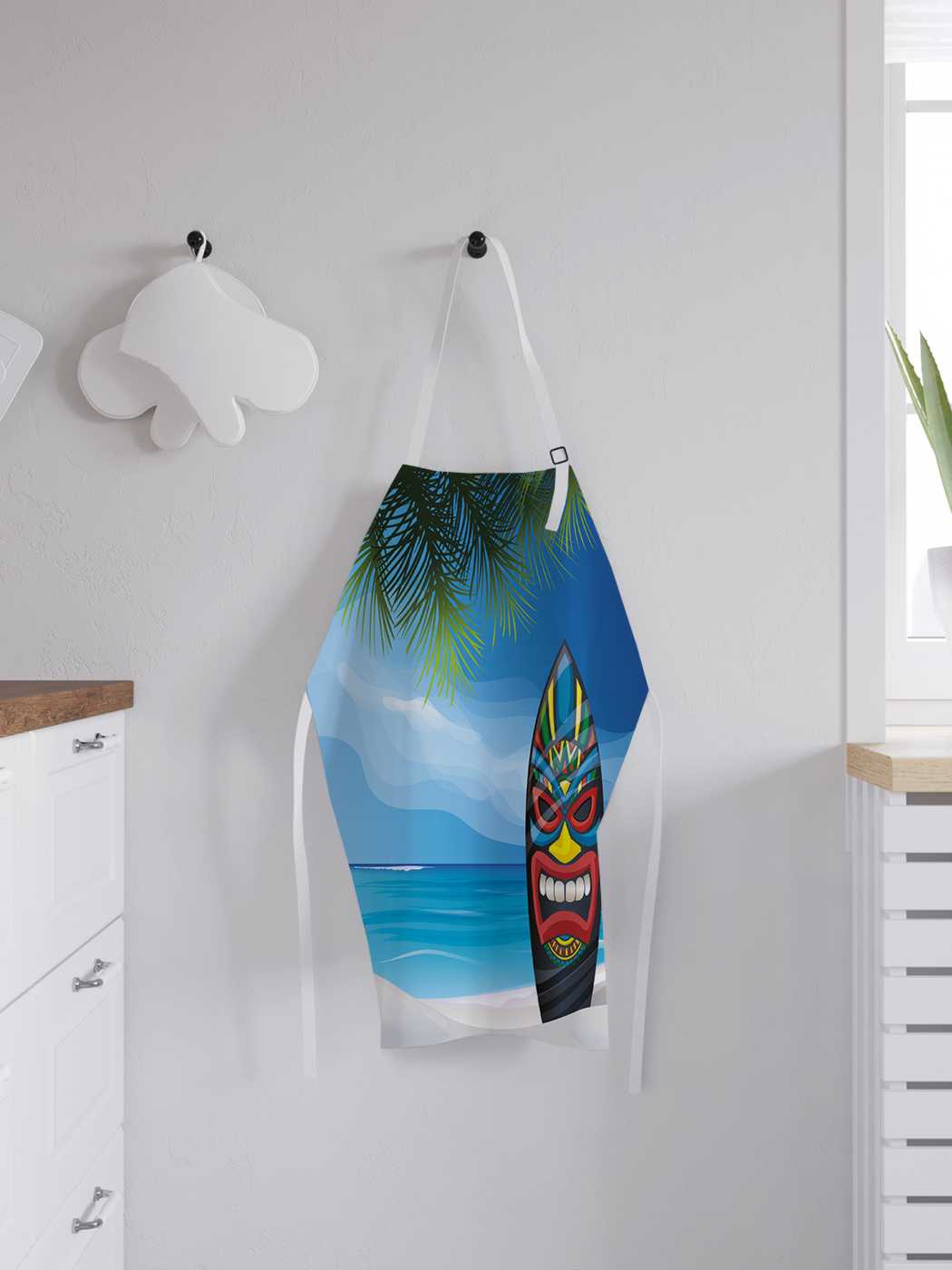 фото Фартук женский для готовки joyarty "серф на пляже гавайи", универсальный размер