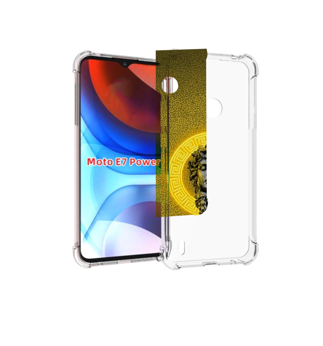 

Чехол MyPads статуя версачи для Motorola Moto E7 Power, Прозрачный, Tocco