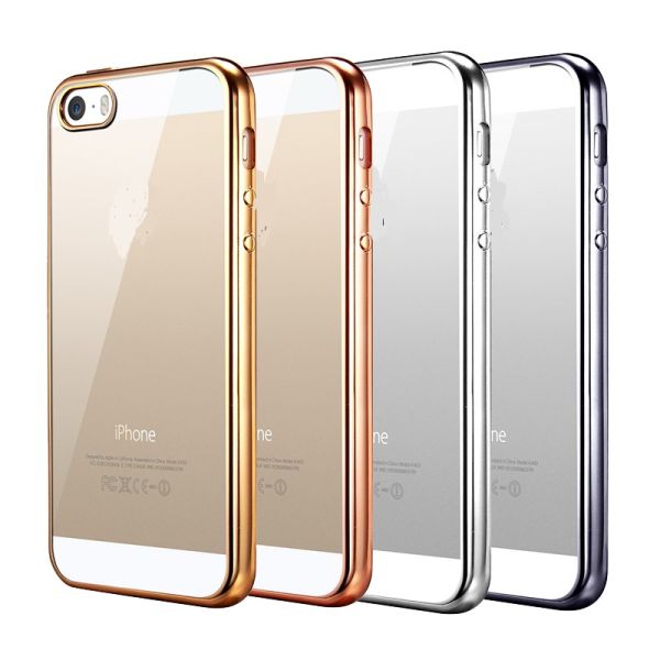 

Накладка пластик для iPhone 5/5S/SE Electroplated Silver, Серебристый