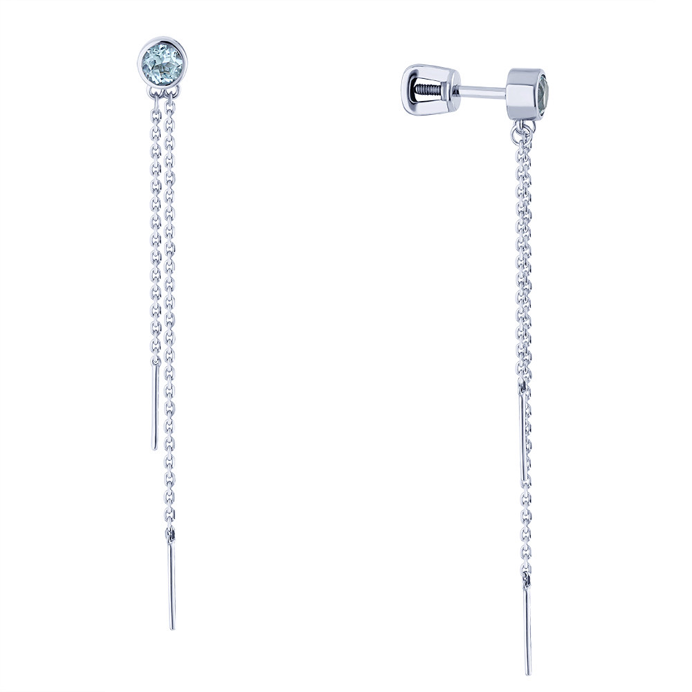 

Серьги подвески из белого золота ADAMAS 21041627/01-А51Д-659, топаз, 21041627/01-А51Д-659