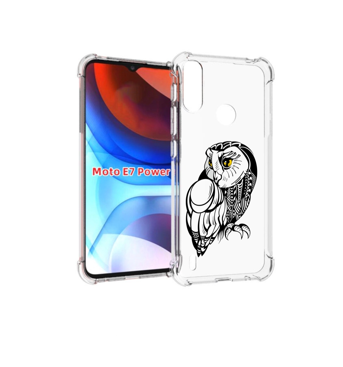 

Чехол MyPads сова-красотка для Motorola Moto E7 Power, Прозрачный, Tocco
