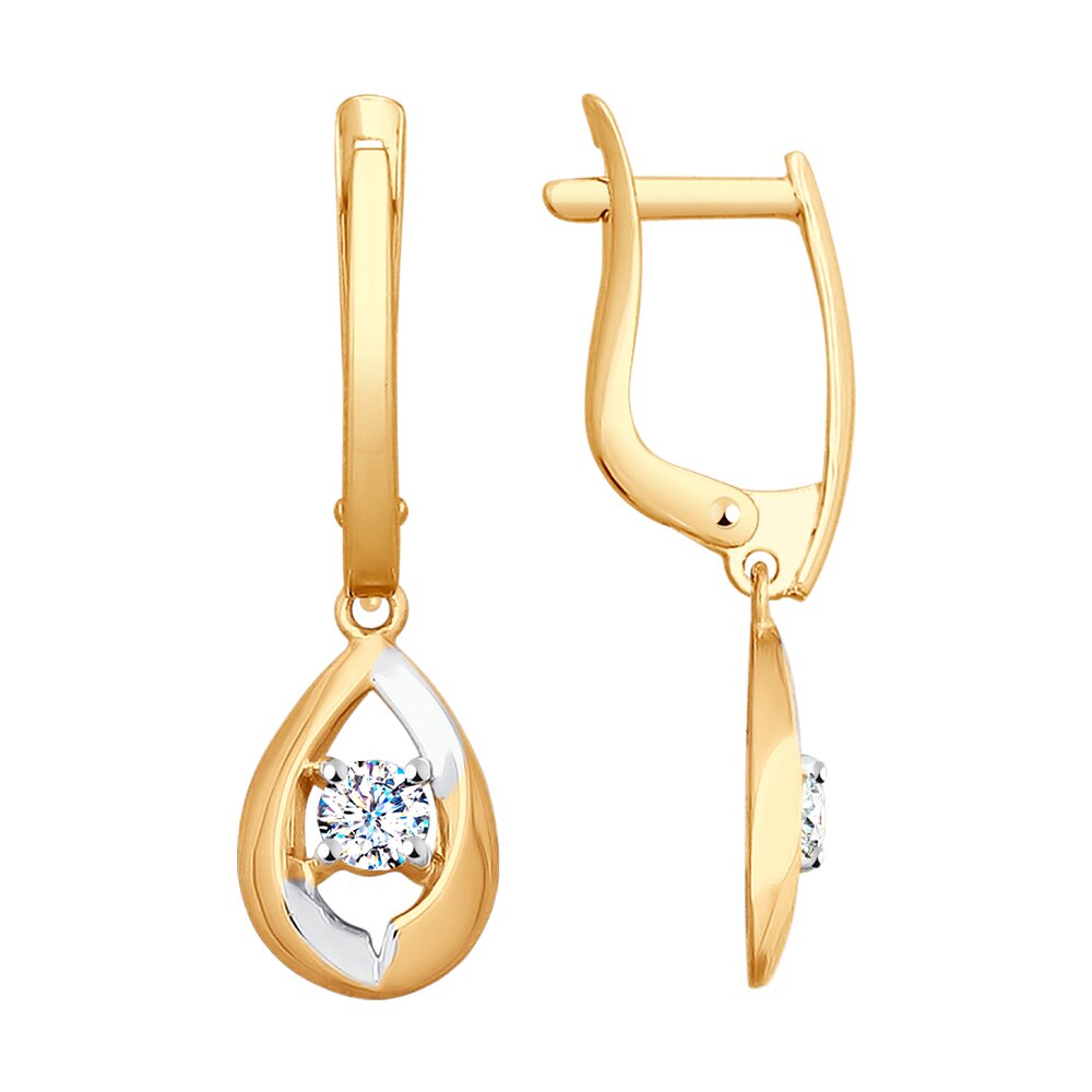 

Серьги из красного золота SOKOLOV 027820-4, фианит, 027820-4
