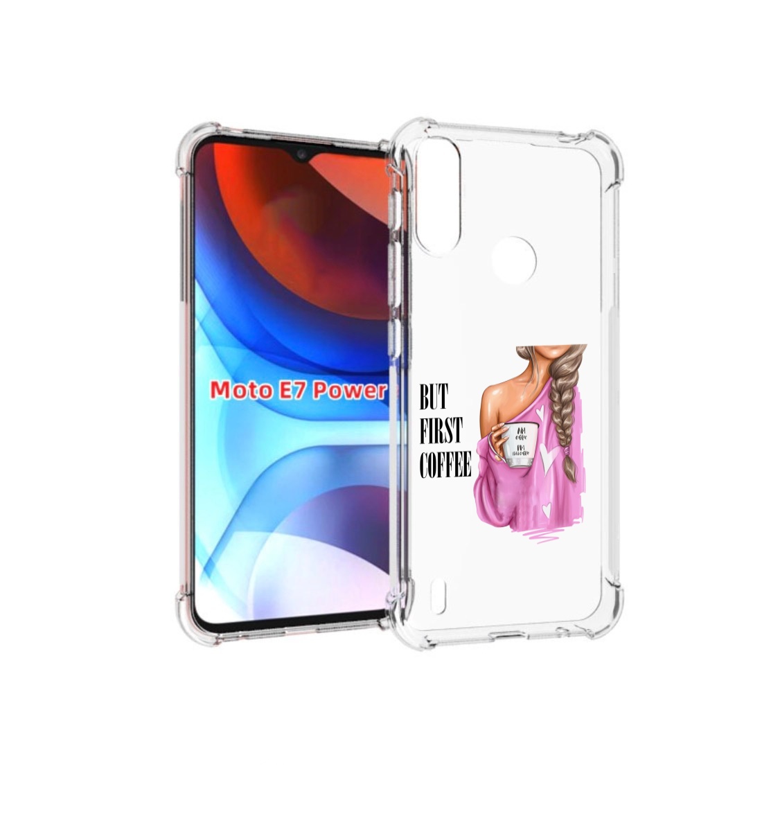 

Чехол MyPads сначала-кофе для Motorola Moto E7 Power, Прозрачный, Tocco