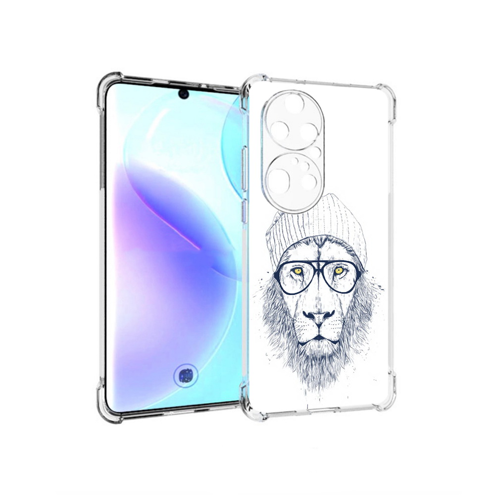 

Чехол MyPads Tocco для Huawei P50 Pro хиппи лев, Прозрачный, Tocco