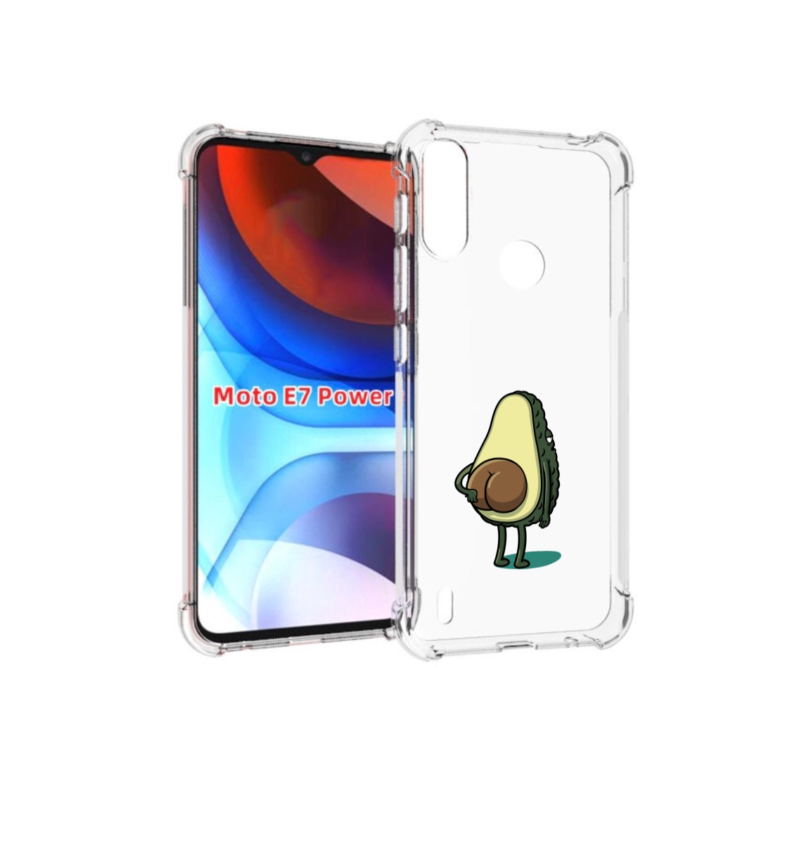 

Чехол MyPads смешной авокадо сзади для Motorola Moto E7 Power, Прозрачный, Tocco