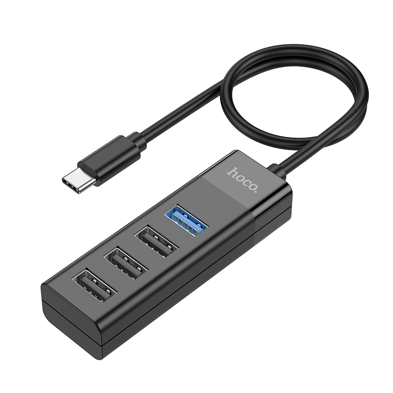 

Переходник Hoco Hb25 Easy Mix, Type-C - 1*Usb3.0 + 3*Usb2.0, Черный