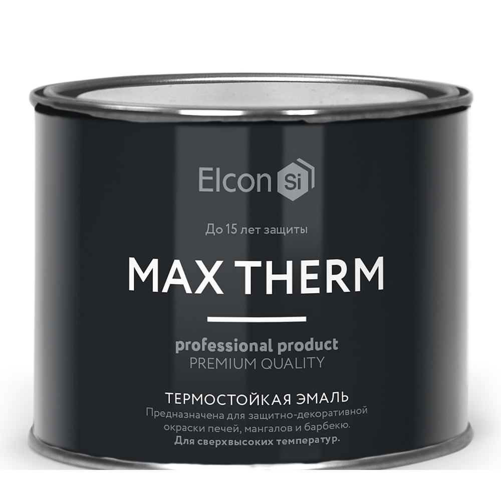 Эмаль Elcon термостойкая, до 700°С, черная, 400 г