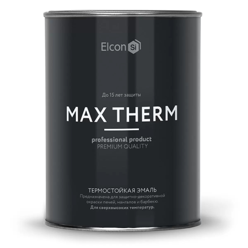 фото Эмаль elcon max therm для печей и каминов, термостойкая, до 1200°с, черная, 800 г