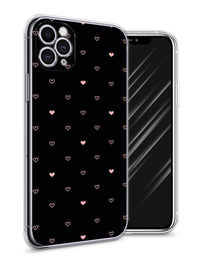 

Чехол Awog на Apple iPhone 11 Pro / Айфон 11 Pro "Черный фон и сердечки", Разноцветный, 12350-3
