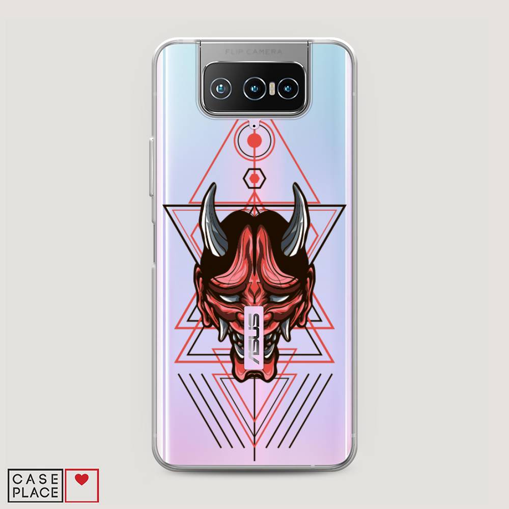 

Чехол на Asus Zenfone 7 "Hanya Oni mask", Серый;красный;черный, 44050-4