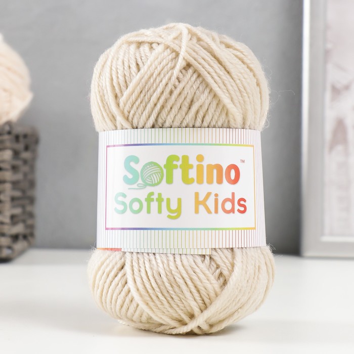 

Пряжа 100% акрил "Softy Kids" 90м ±5м 50 гр цвет 05 бежевый 5443670