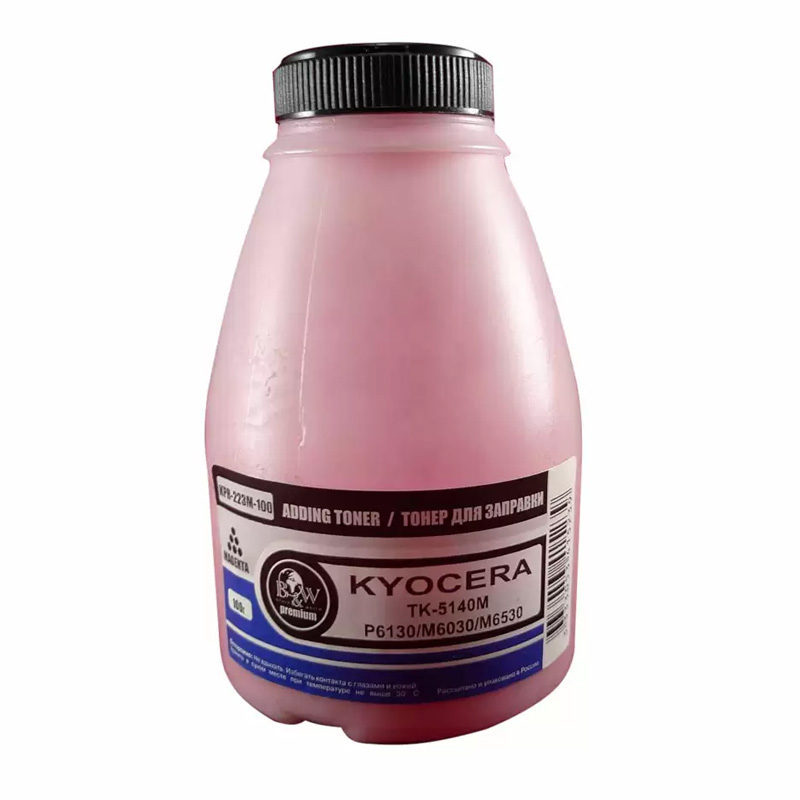 Тонер для Kyocera TK-5140M, P6130/M6030/M6530 Magenta (фл. 100г) 5K Black&White Premium