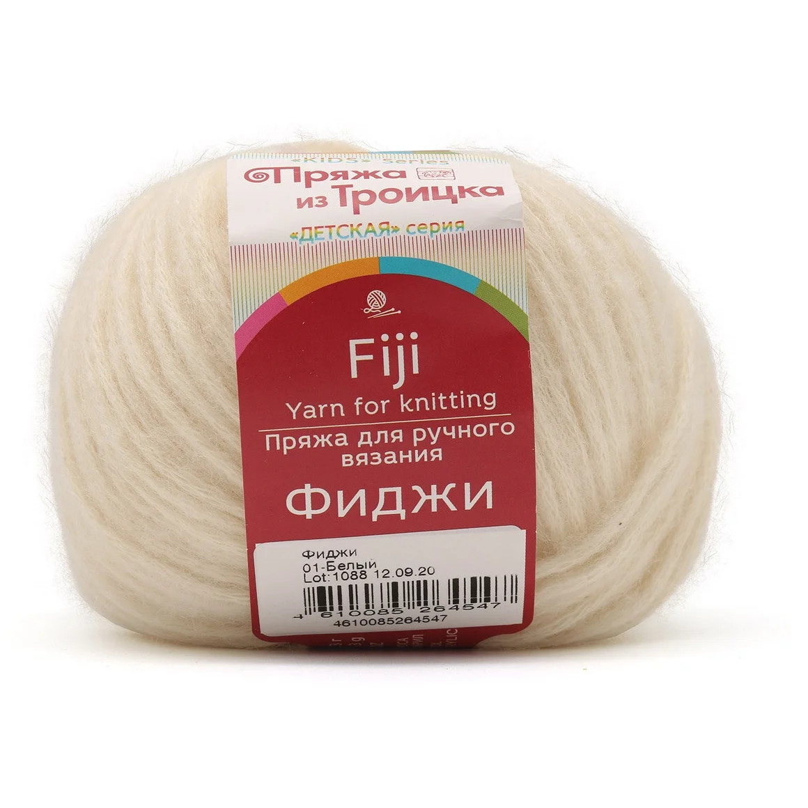

Пряжа "Фиджи" 20% меринос. шерсть, 60% хлопок, 20% акрил 95м/50гр (01, белый)