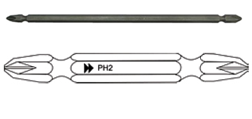 Бита двусторонняя PH2 - PH2х250 с крестообразным шпицем двусторонняя бита боекомплект