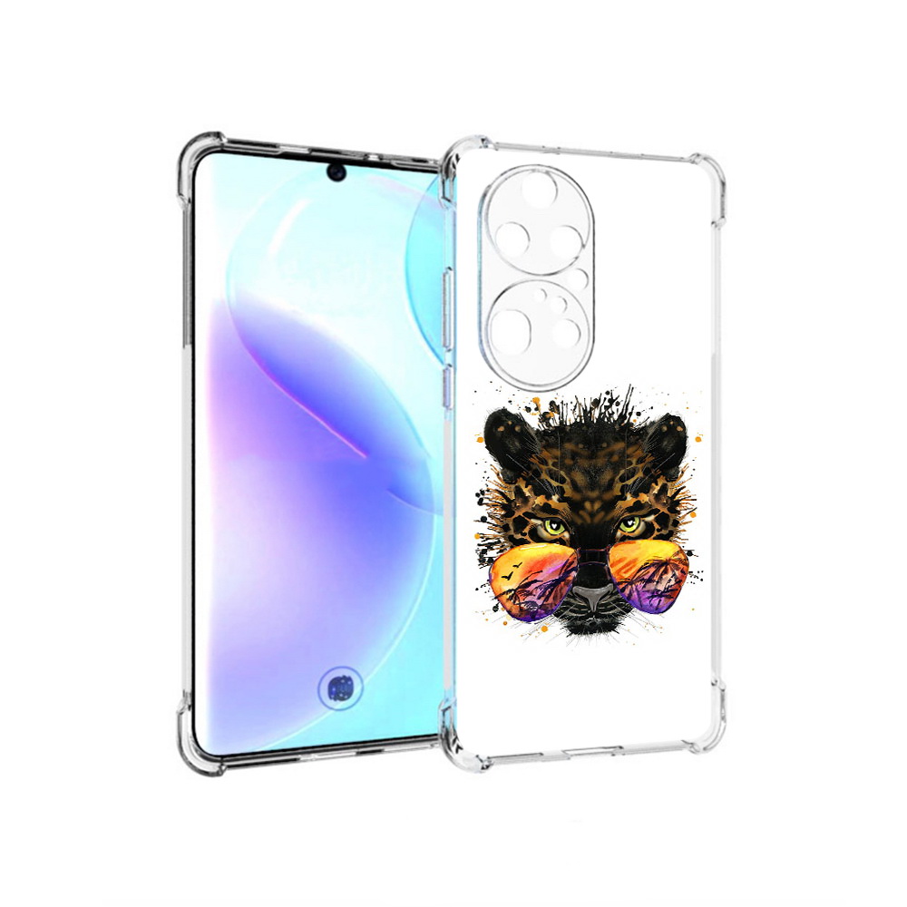 

Чехол MyPads Tocco для Huawei P50 Pro тропический леопард, Прозрачный, Tocco