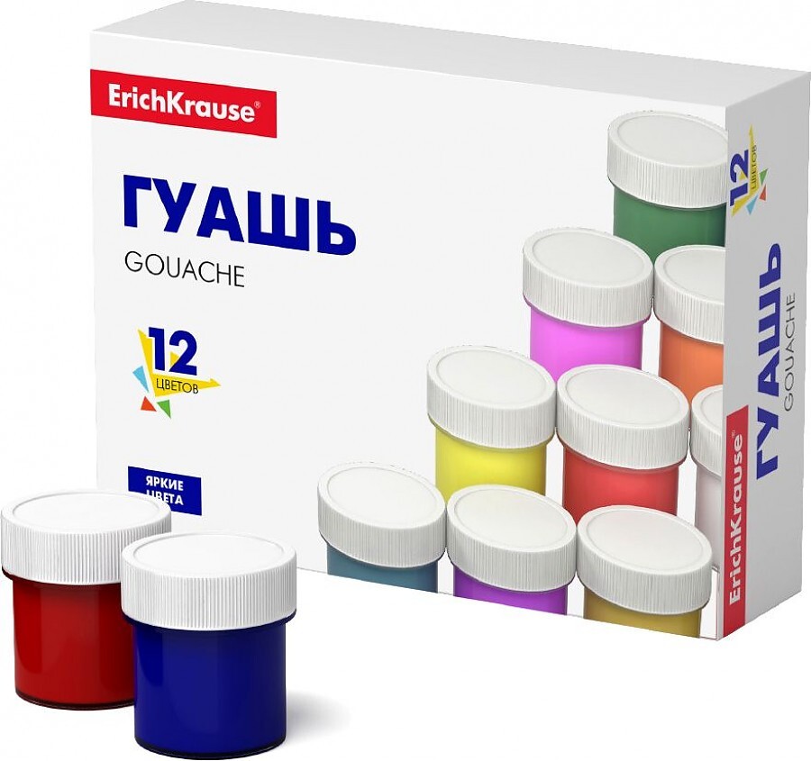 

Гуашь ErichKrause Basic 12 цветов по 17мл