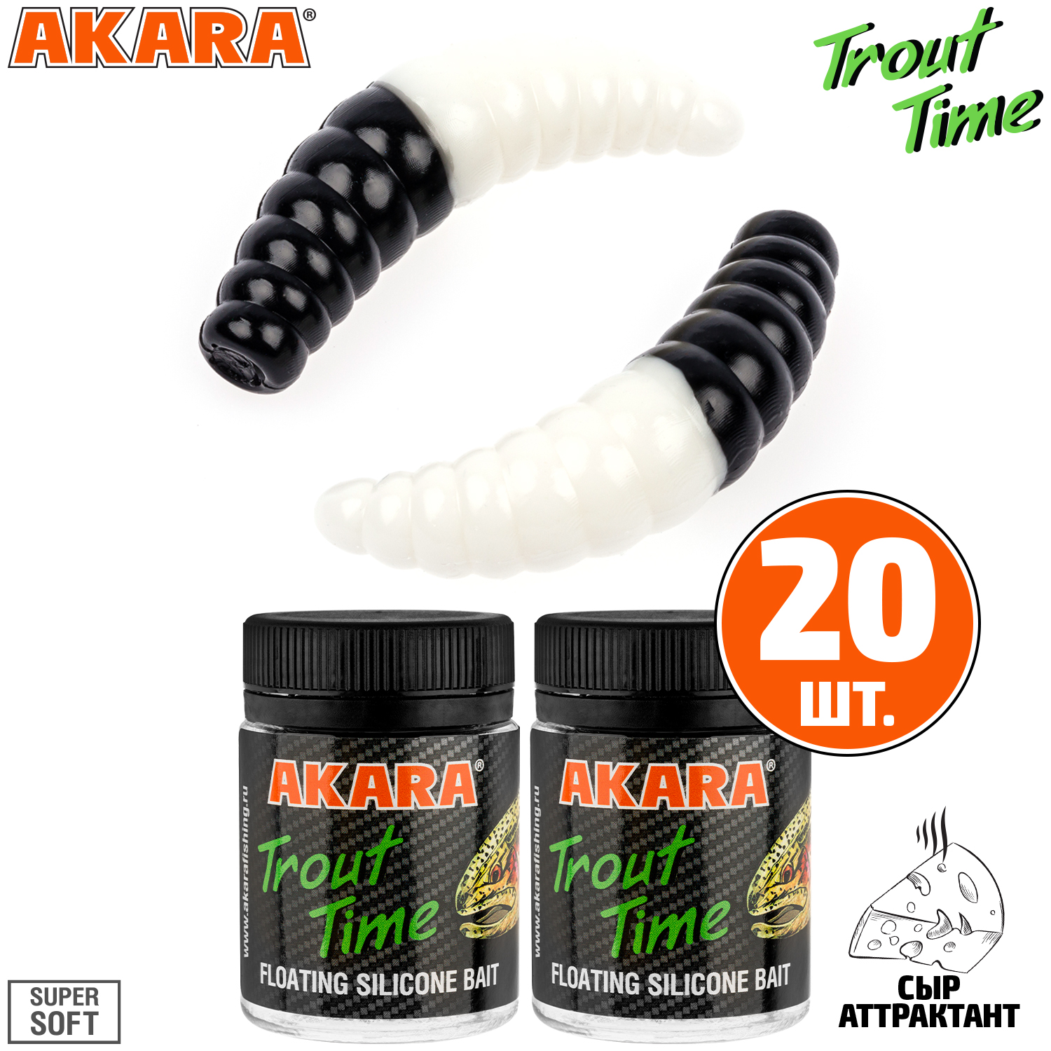

Силиконовая приманка Akara Trout Time MAGGOT 1,6 Cheese 456 (20 шт.), MAGGOT 1,6 Сыр
