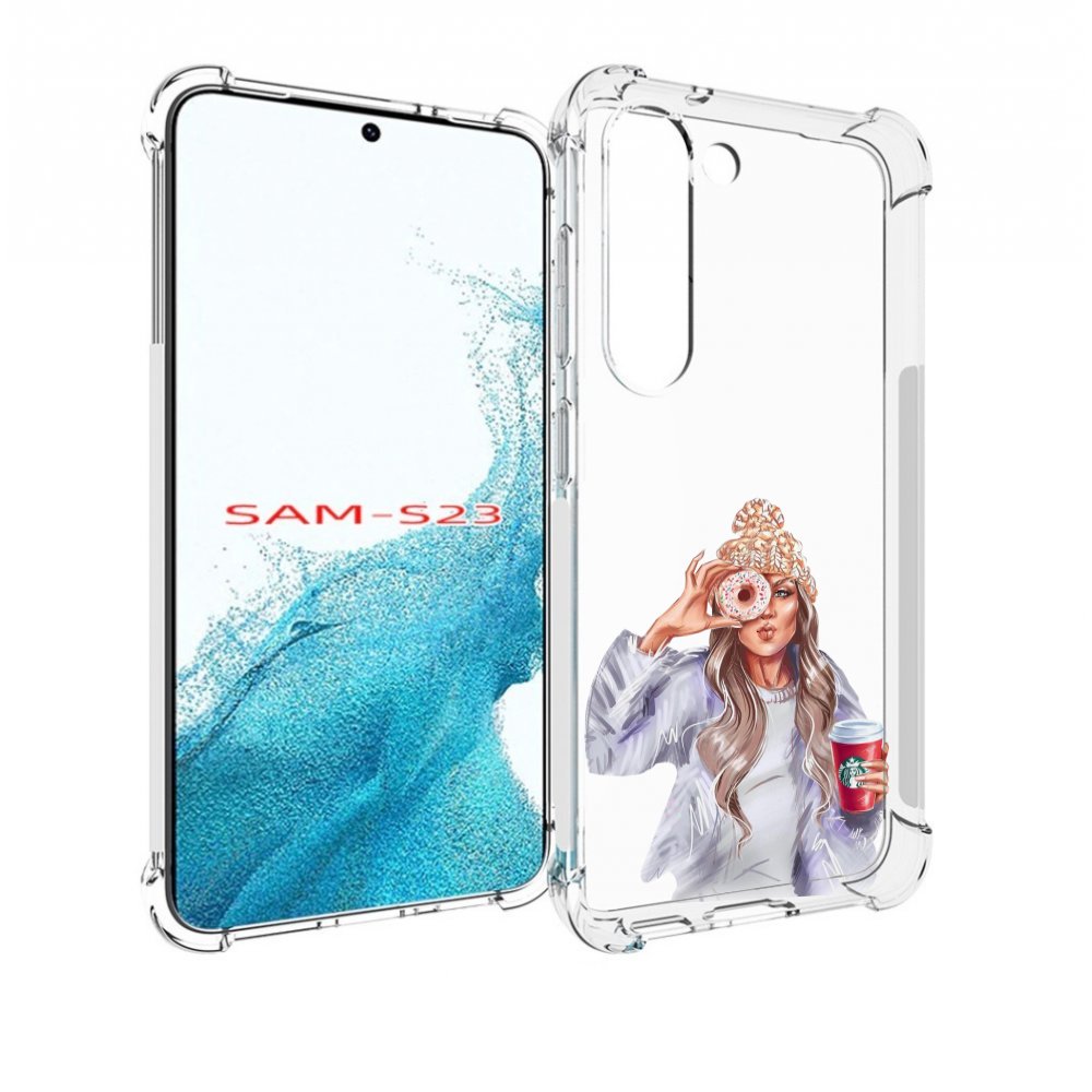 Чехол MyPads современная-девушка-в-свитере женский для Samsung Galaxy S23