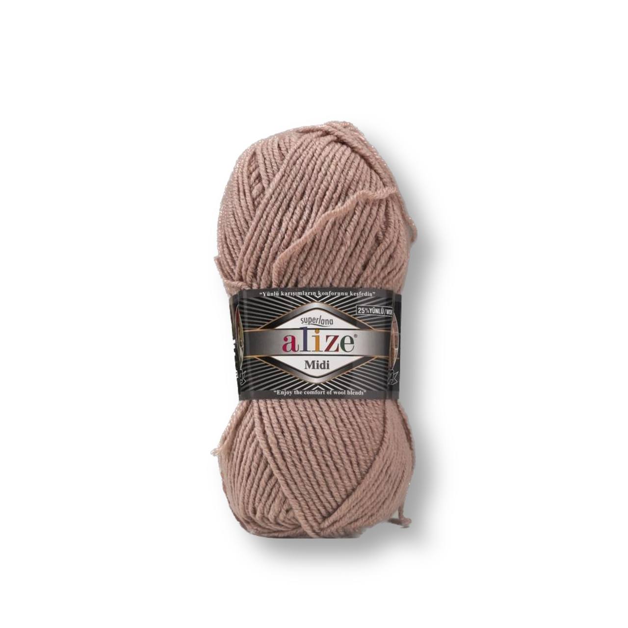 

Пряжа "Superlana midi" 25% шерсть, 75% акрил 170м/100гр (541 норка), Коричневый