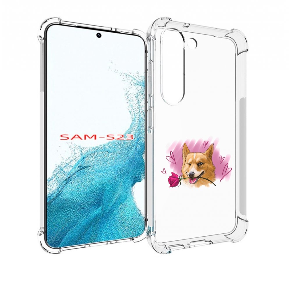 

Чехол MyPads собачка-с-розочкой для Samsung Galaxy S23, Прозрачный, Tocco