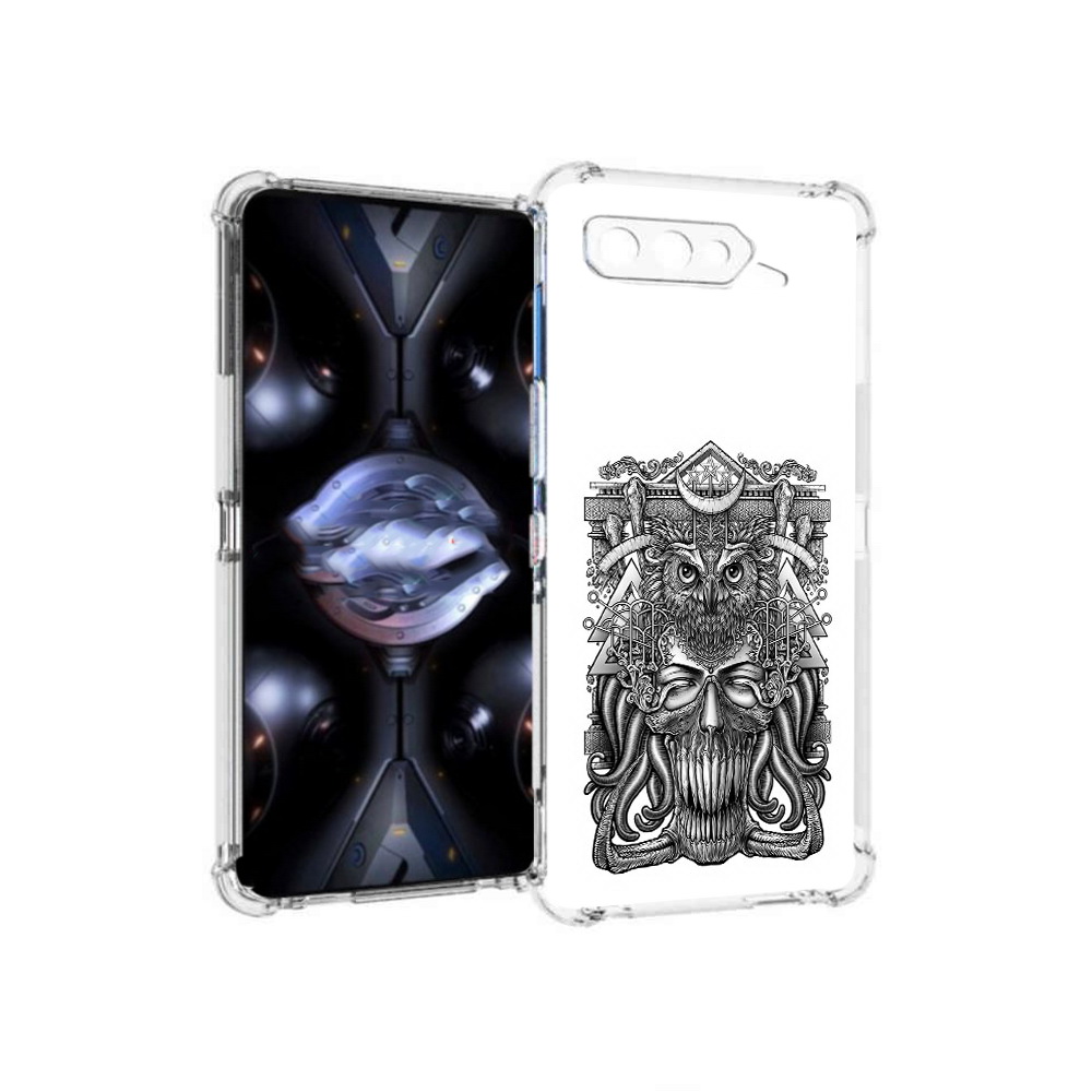 

Чехол MyPads Tocco для Asus ROG Phone 5 Pro зубастая сова, Прозрачный, Tocco