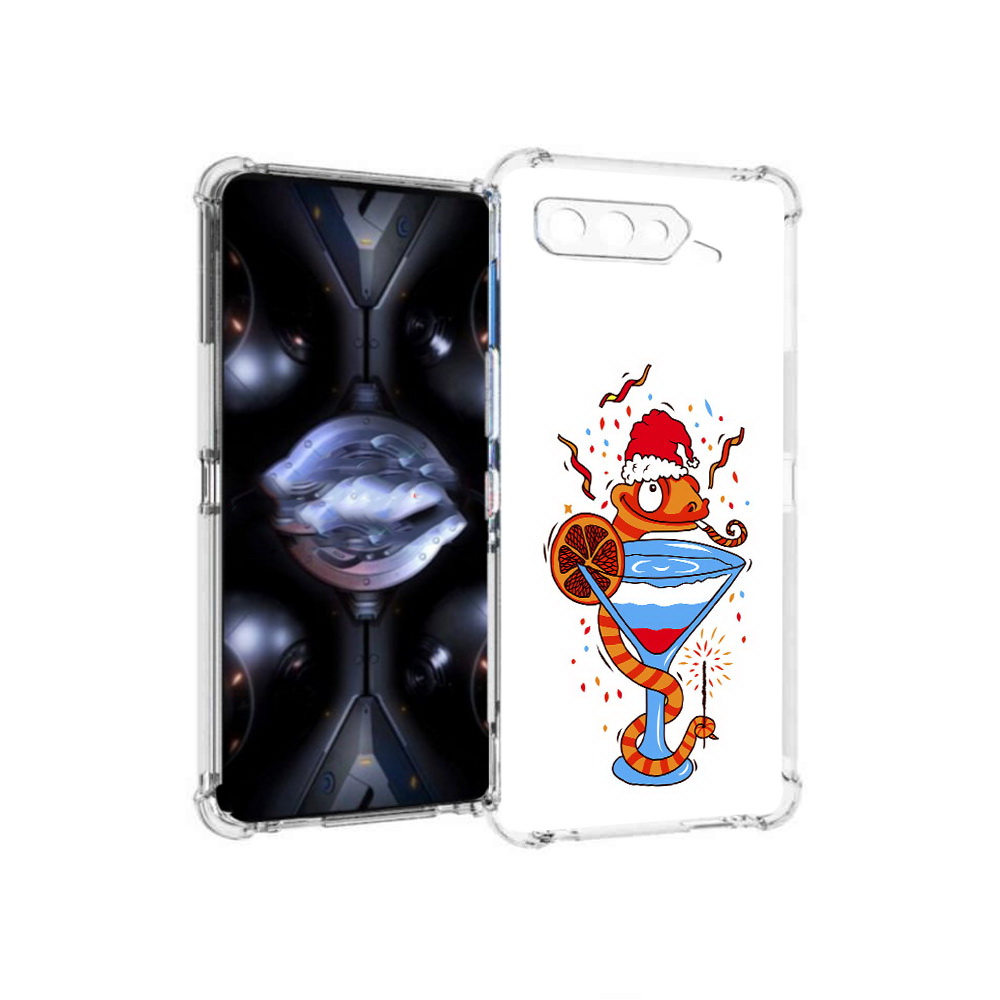 

Чехол MyPads Tocco для Asus ROG Phone 5 Pro змейка, Прозрачный, Tocco