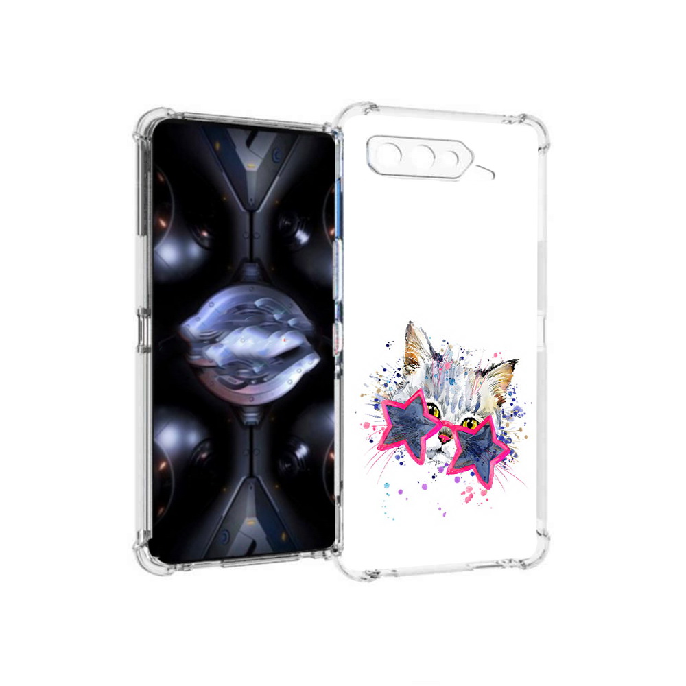 

Чехол MyPads Tocco для Asus ROG Phone 5 Pro звездные очки, Прозрачный, Tocco