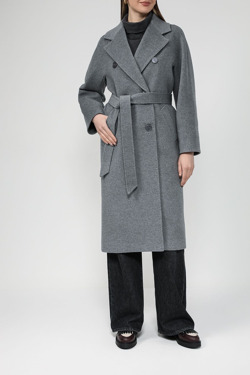 

Пальто женское SABRINA SCALA SS23126176 серое 48 RU, Серый, SS23126176