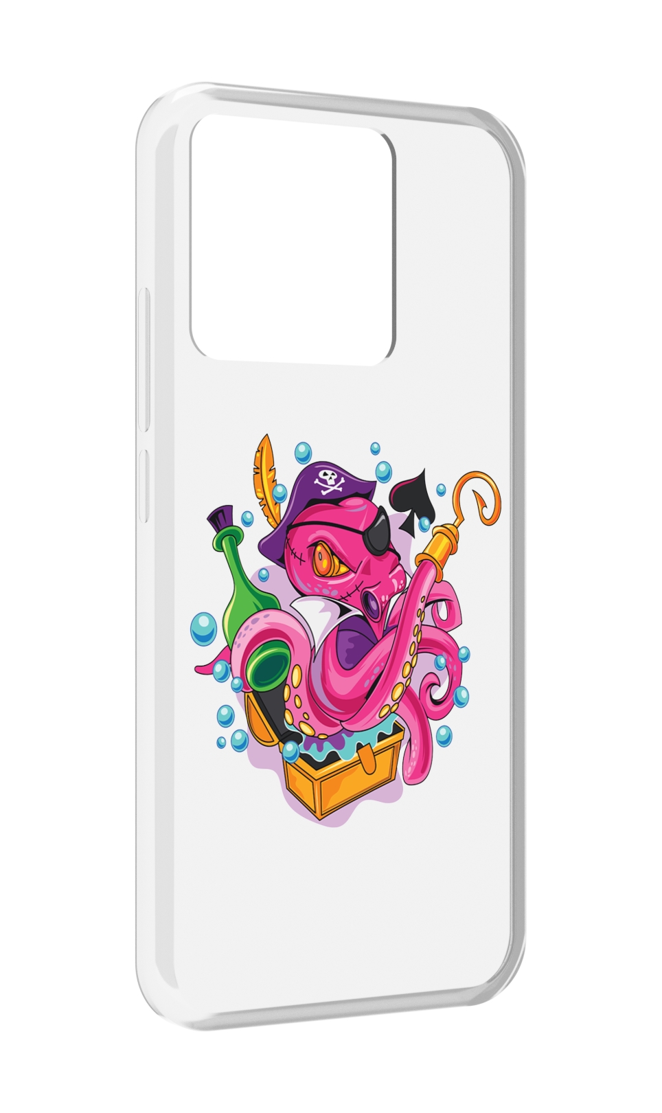 

Чехол MyPads Tocco для Xiaomi Redmi 10A осьминог пират детский, Прозрачный, Tocco