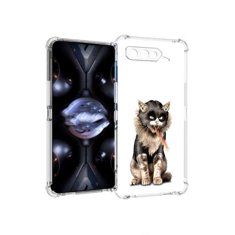 

Чехол MyPads Tocco для Asus ROG Phone 5 Pro дьяволский кот, Прозрачный, Tocco