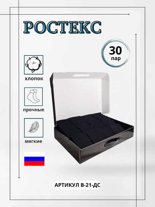 

Подарочный набор носков мужских Ростекс В-21-ДС черных 31, Черный, В-21-ДС