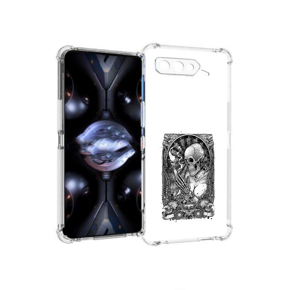 

Чехол MyPads Tocco для Asus ROG Phone 5 Pro девушка скелет, Прозрачный, Tocco