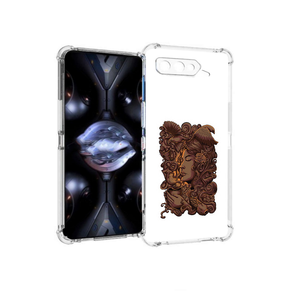 

Чехол MyPads Tocco для Asus ROG Phone 5 Pro девушка с длинными волосами абстракция, Прозрачный, Tocco