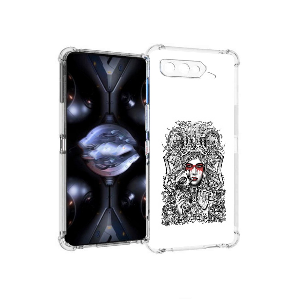 

Чехол MyPads Tocco для Asus ROG Phone 5 Pro грусная девушка, Прозрачный, Tocco