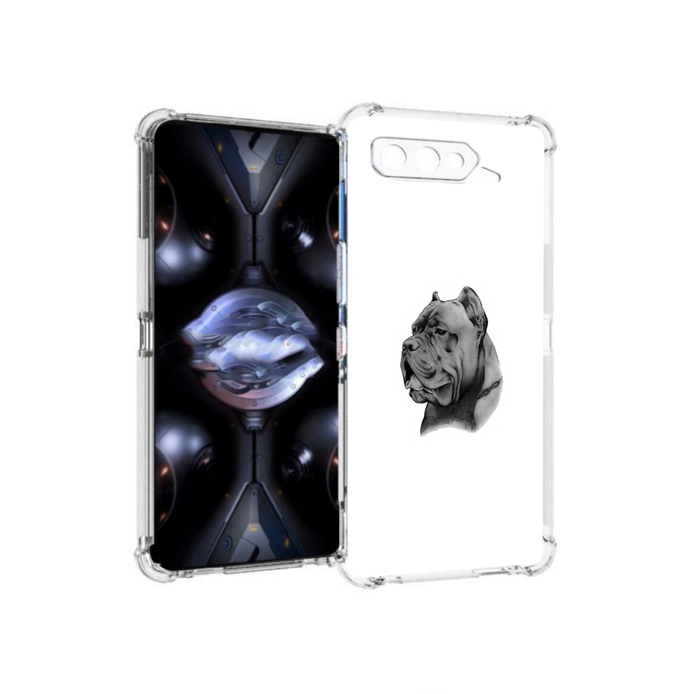 

Чехол MyPads Tocco для Asus ROG Phone 5 Pro грозный бульдог, Прозрачный, Tocco
