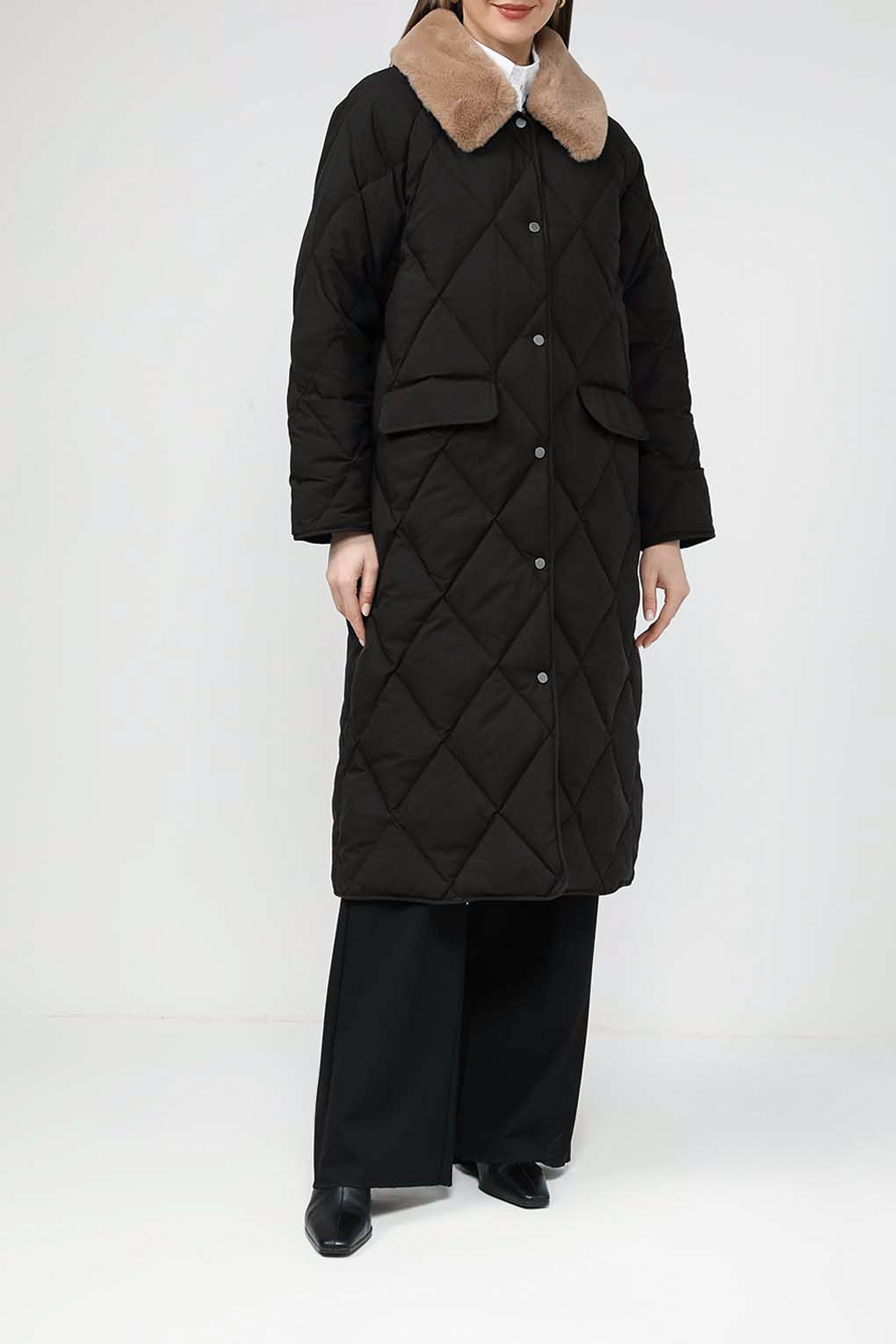 

Пальто женское SABRINA SCALA SS23126289 черное 46 RU, Черный, SS23126289