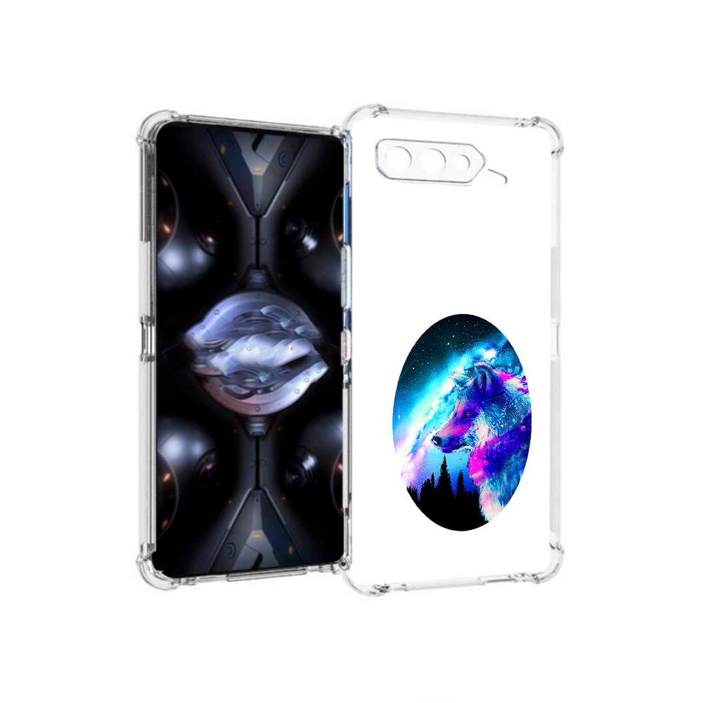 

Чехол MyPads Tocco для Asus ROG Phone 5 Pro голубой волк, Прозрачный, Tocco