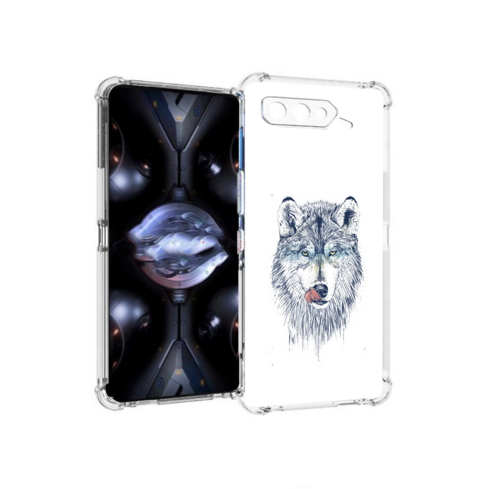 

Чехол MyPads Tocco для Asus ROG Phone 5 Pro голодгый волк, Прозрачный, Tocco